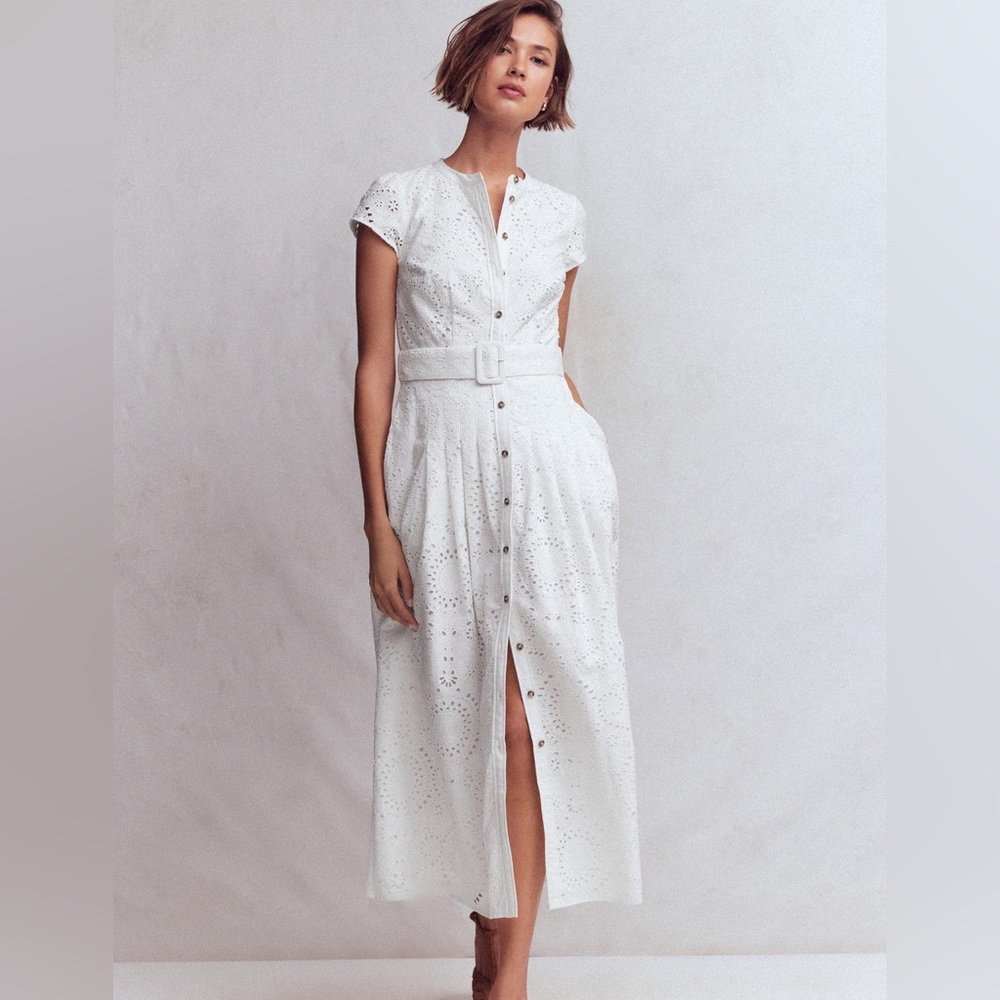 NWT Boden Arabella Cotton Maxi Dress in White Broderie